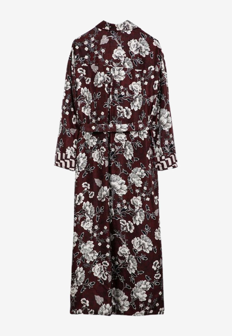 S Max Mara Micaela Reversible Printed Midi Dress Bordeaux MICAELAVI/P_MAXT-001