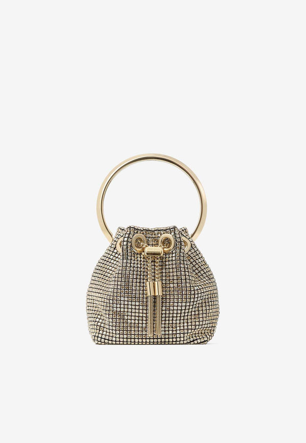 Jimmy Choo Micro Bon Bon Crystal Mesh Top Handle Bag MICRO BON BON BXW CHAMPAGNE/LIGHT GOLD Champagne