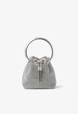 Jimmy Choo Micro Bon Bon Crystal-Embellished Top Handle Bag MICRO BON BON BXW SILVER