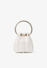 Jimmy Choo Bon Bon Pearl-Embellished Top Handle Bag BON BON FSI IVORY