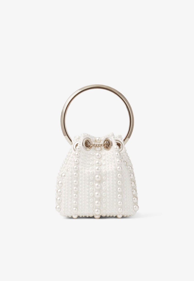 Jimmy Choo Micro Bon Bon Pearl-Embellished Bag MICRO BON BON FSI IVORY