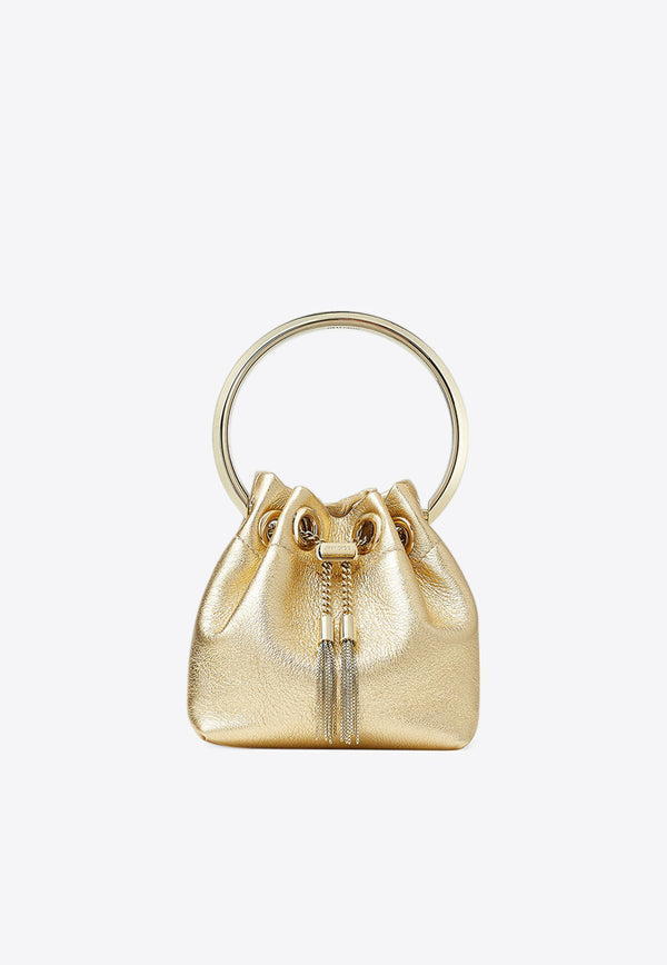 Jimmy Choo Micro Bon Bon Metallic Leather Bucket Bag Gold MICRO BON BON MNA GOLD