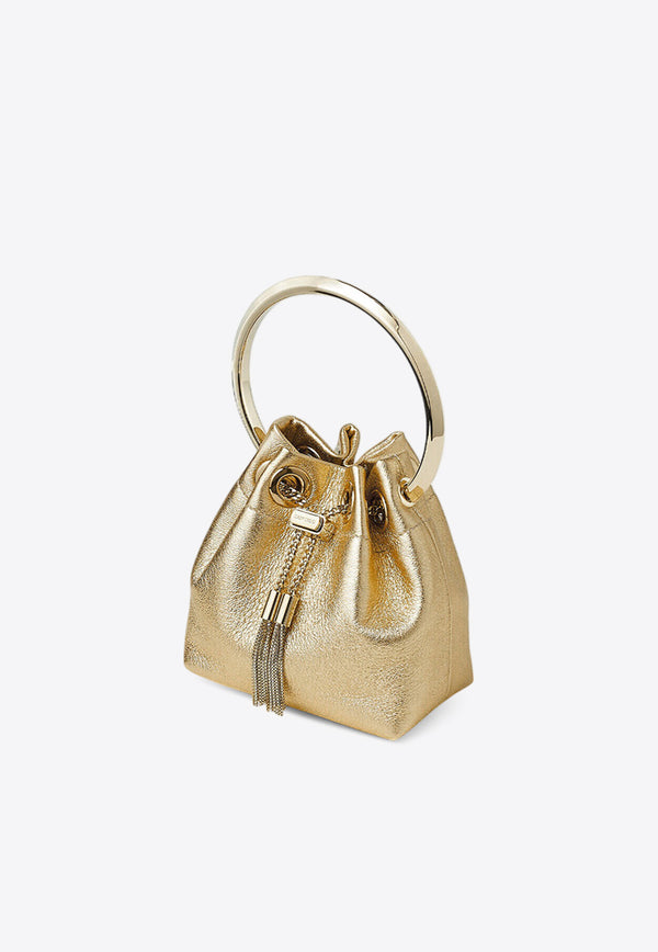 Jimmy Choo Micro Bon Bon Metallic Leather Bucket Bag Gold MICRO BON BON MNA GOLD