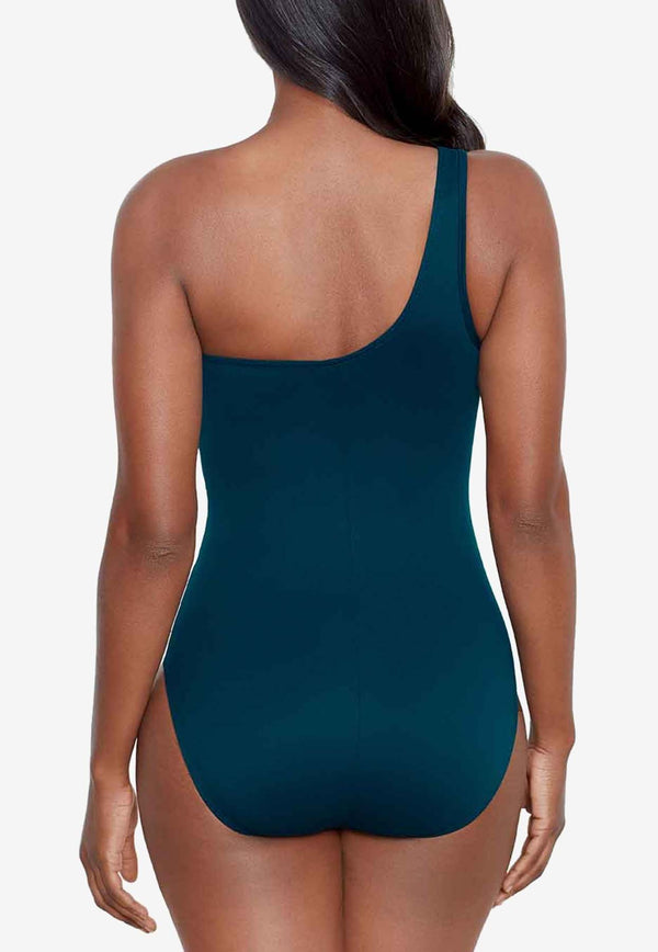 Miraclesuit Network Jena One-Shoulder Swimsuit Teal