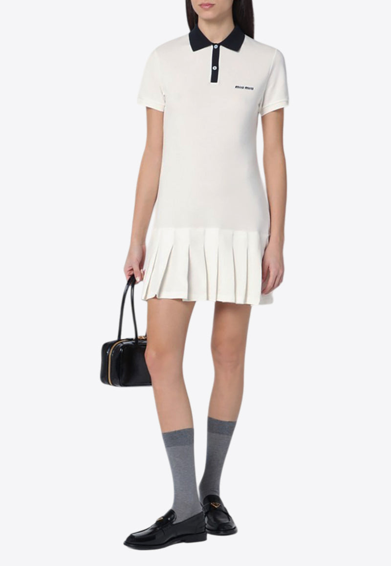 Miu Miu Embroidered Logo Polo Mini Dress White MJA893OOO14RW/Q_MIU-F0009