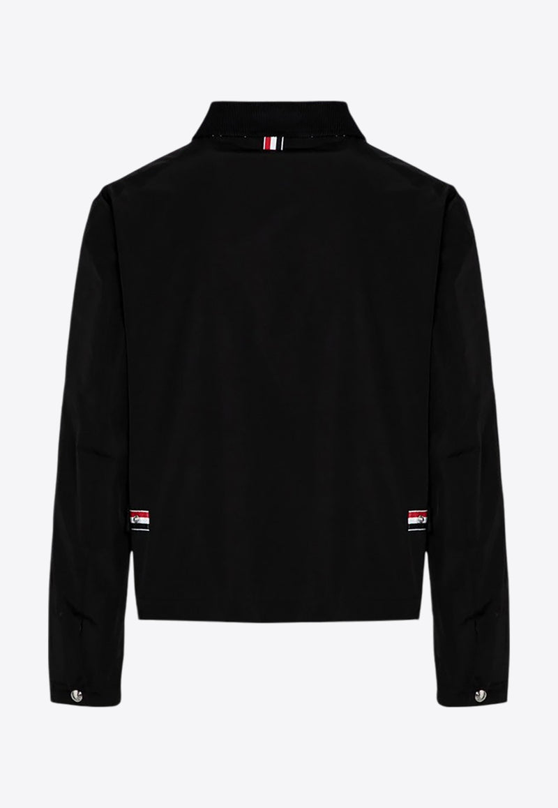 Thom Browne Grosgrain Stripes Zip-Up Jacket Black MJO221C07110/P_THOMB-001