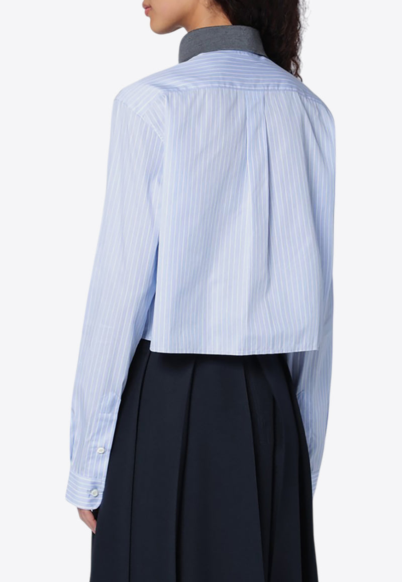 Miu Miu Striped Boxy Shirt Light Blue MK1694EM1137Q/Q_MIU-F0X24