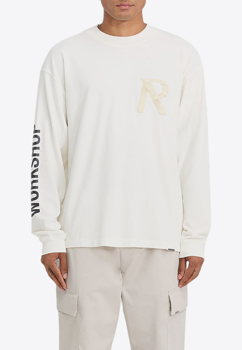 Represent Masking Tape Initial Long-Sleeved T-shirt White MLM4210WHITE