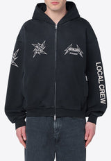 Represent X Metallica Local Crew Zip-Up Hooded Sweatshirt Black MLM4370CO/Q_REPRE-230