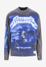 Represent Maxi Metallica Print Long-Sleeved T-shirt Gray MLM4384_020