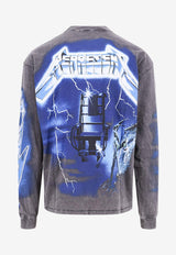 Represent Maxi Metallica Print Long-Sleeved T-shirt Gray MLM4384_020