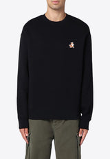 Maison Kitsuné Logo Patch Crewneck Sweatshirt Black MM00313KM0307/P_KIT-P199