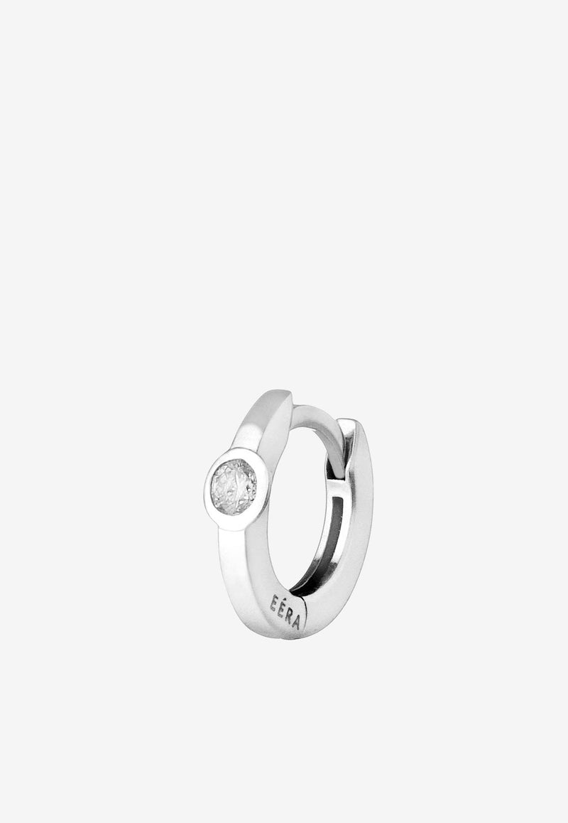 EÉRA Mini Single Hoop Earring in 18-karat White Gold with Diamond Silver MNERPL02U2