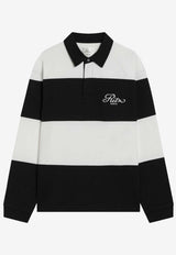 Frame Denim Striped Long-Sleeved Polo T-shirt White MP25JSH001CO/Q_FRAME-CRBK