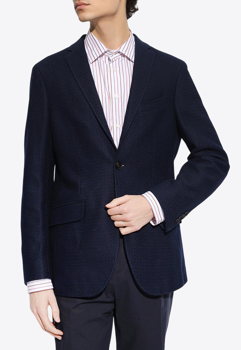 Etro Single-Breasted Jacquard Blazer Navy MRCB0001 99JT502-S9001