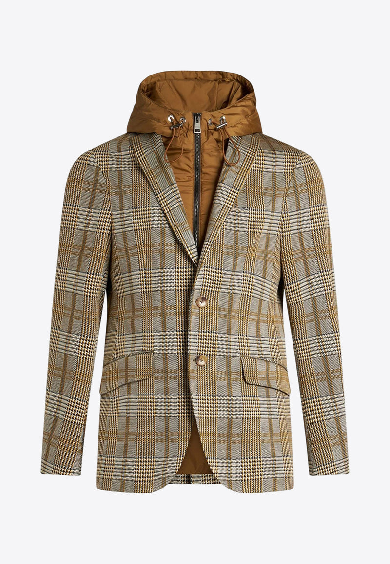 Etro Jacquard Check Blazer with Removable Bib Brown MRCB000799JQD01S9821BROWN