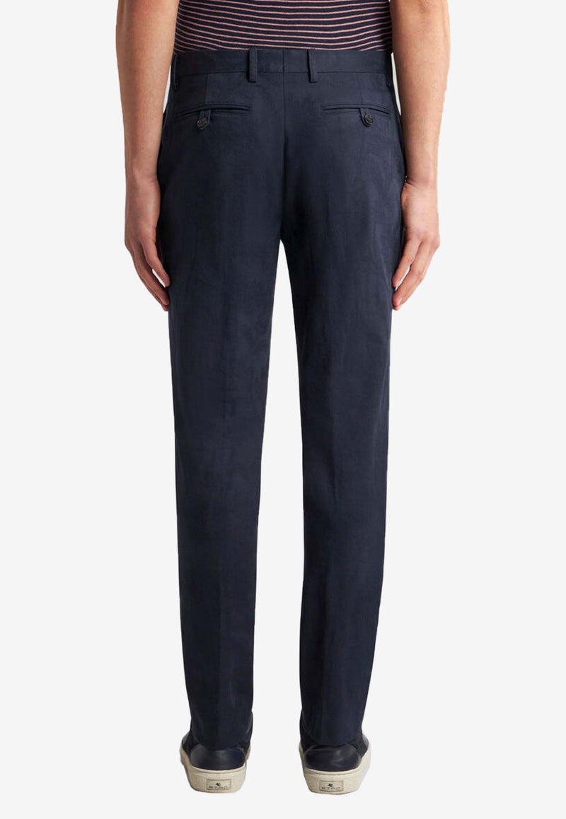 Etro Logo Embroidered Tailored Pants Blue MREA000599TJ541B0065NAVY