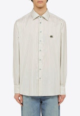 Etro Logo Embroidered Striped Shirt White MRIB000299TR507/O_ETRO-S8452