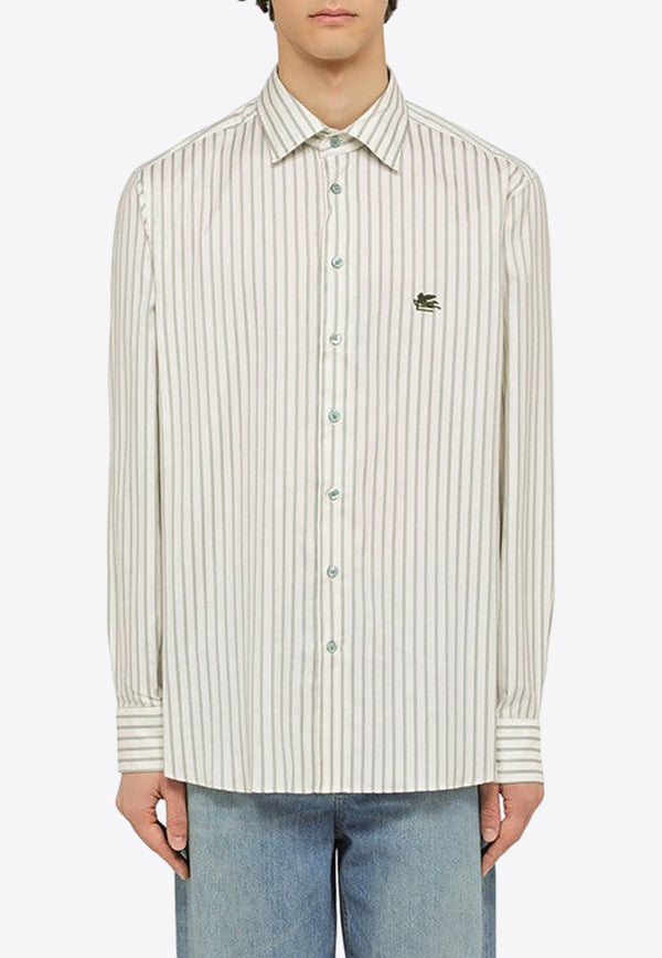 Etro Logo Embroidered Striped Shirt White MRIB000299TR507/O_ETRO-S8452