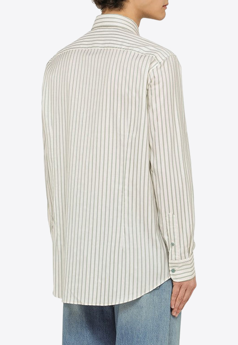 Etro Logo Embroidered Striped Shirt White MRIB000299TR507/O_ETRO-S8452