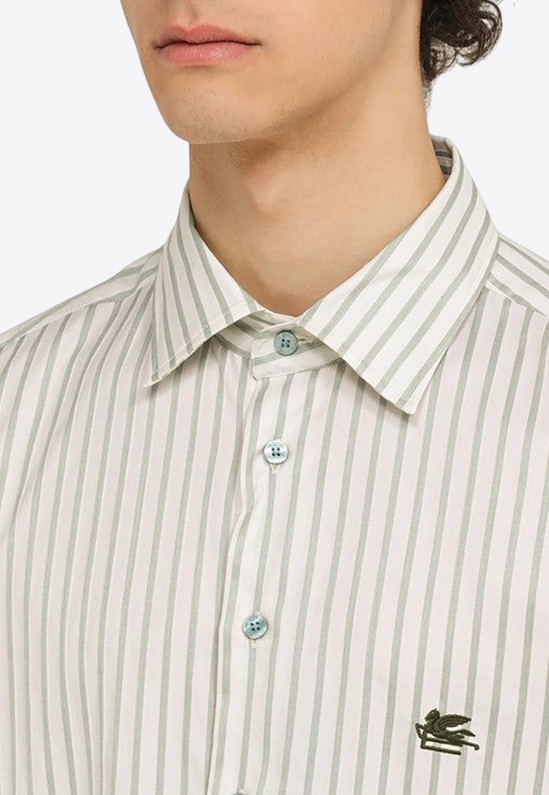 Etro Logo Embroidered Striped Shirt White MRIB000299TR507/O_ETRO-S8452