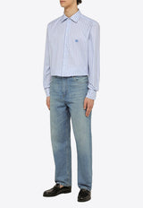 Etro Logo Embroidered Striped Shirt Blue MRIB000299TR507/O_ETRO-S8453