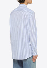 Etro Logo Embroidered Striped Shirt Blue MRIB000299TR507/O_ETRO-S8453