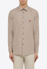 Etro Logo Embroidered Striped Shirt Pink MRIB000299TR516/O_ETRO-S8451