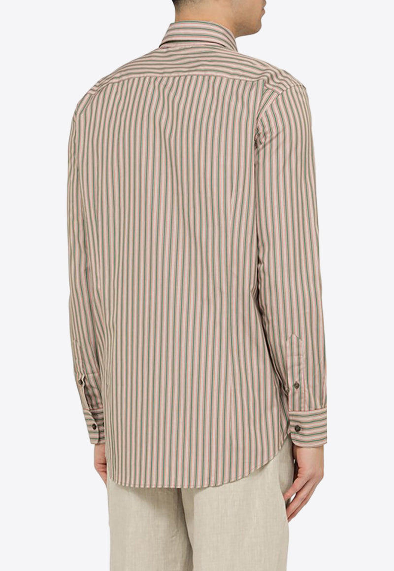 Etro Logo Embroidered Striped Shirt Pink MRIB000299TR516/O_ETRO-S8451