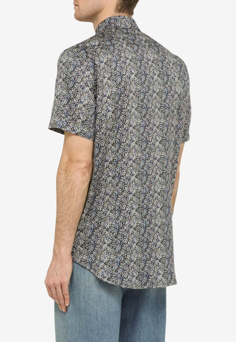 Etro All-Over Print Short-Sleeved Shirt Blue MRIB000399SA517/O_ETRO-X0880