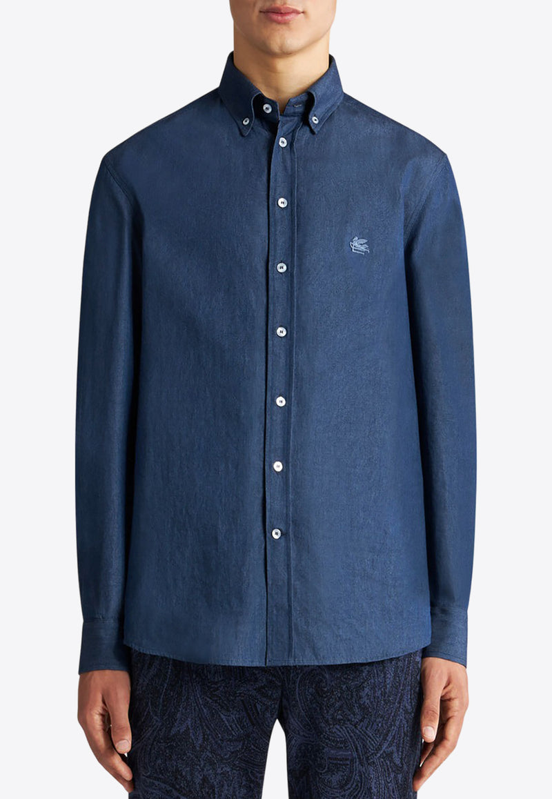 Etro Pegaso Logo Denim Shirt MRIB0004-99SA531 X0883