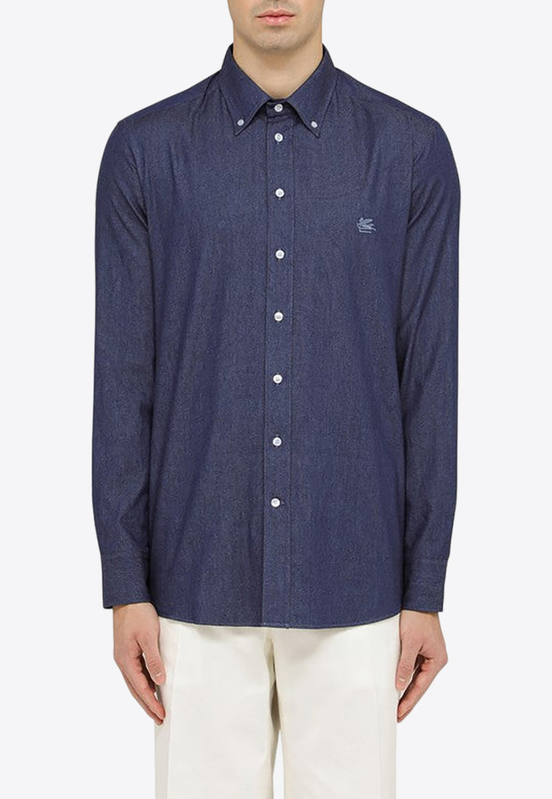 Etro Logo Embroidered Denim Shirt Blue MRIB000499SA531/O_ETRO-X0883