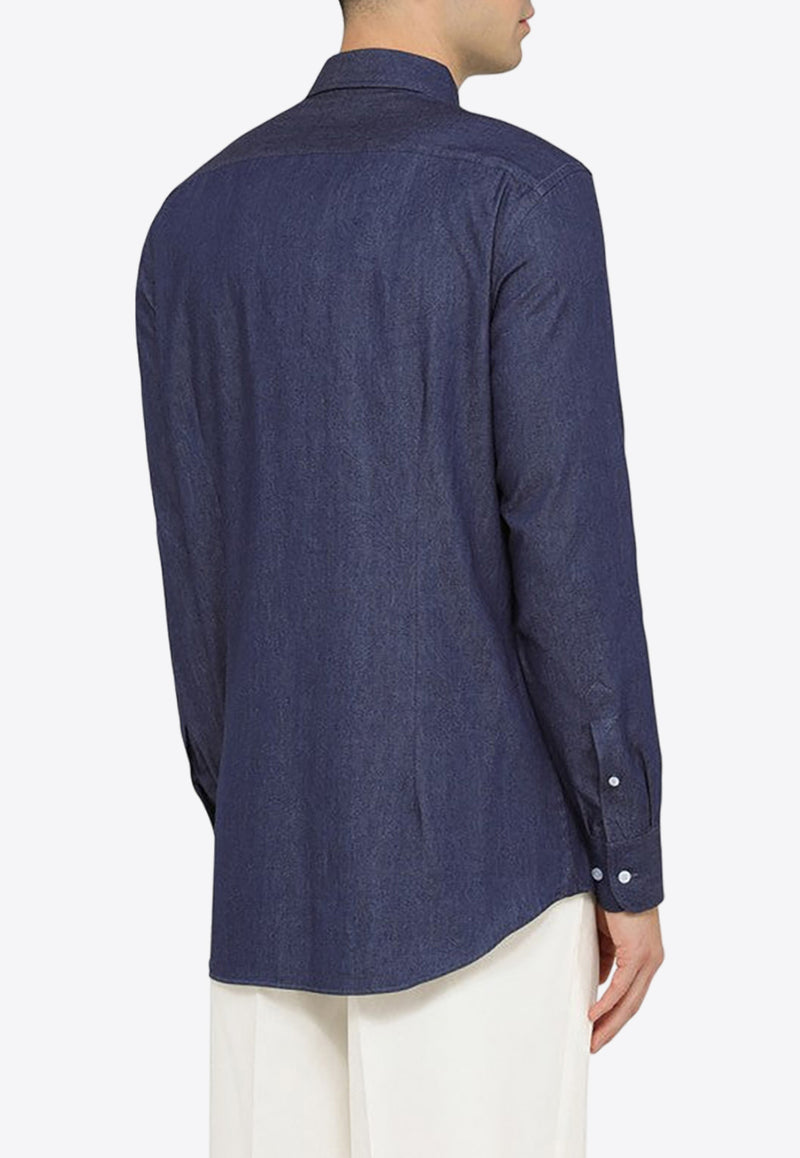 Etro Logo Embroidered Denim Shirt Blue MRIB000499SA531/O_ETRO-X0883