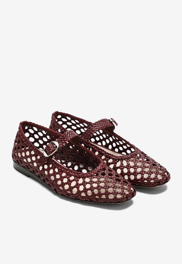 Le Monde Béryl Mary-Jane Woven Ballet Flats Red MRJWOV/O_LEMOB-RED