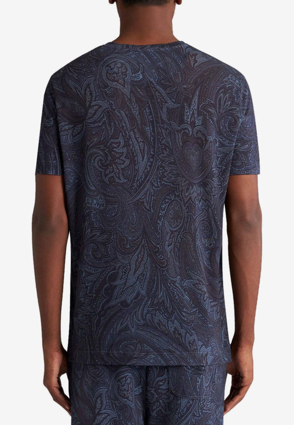 Etro Paisley Print Short-Sleeved T-shirt MRMA0002AJ067X0883NAVY