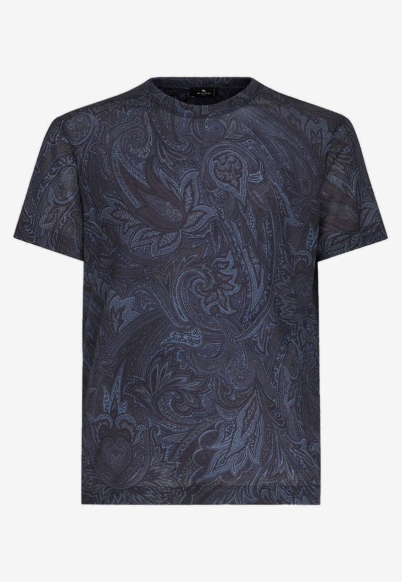 Etro Paisley Print Short-Sleeved T-shirt MRMA0002AJ067X0883NAVY