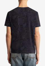 Etro Floral Paisley Print T-shirt Blue MRMA0002AJ253 X0883BLACK