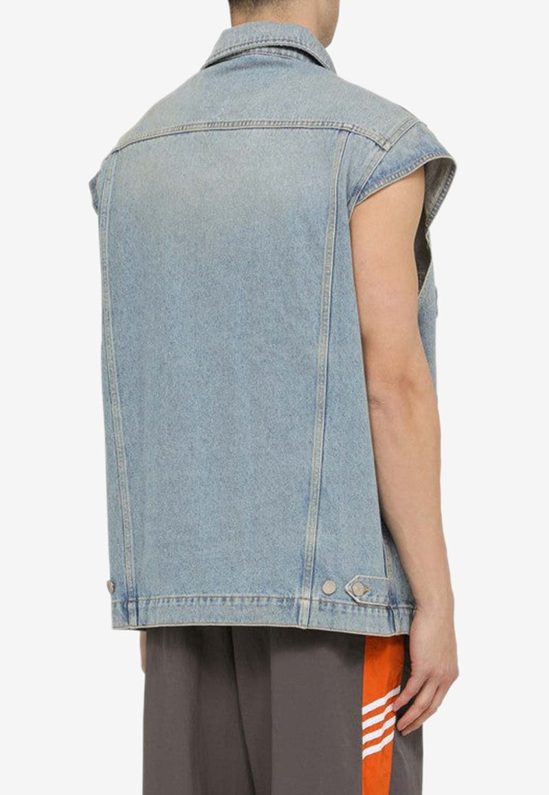 Martine Rose Logo-Patch Denim Vest MRSS24236CO/O_MARTI-BLEWAS