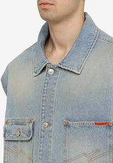 Martine Rose Logo-Patch Denim Vest MRSS24236CO/O_MARTI-BLEWAS