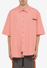 Martine Rose Asymmetric Striped Short-Sleeved Shirt MRSS24440ACO/O_MARTI-PNKGRS