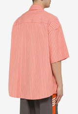 Martine Rose Asymmetric Striped Short-Sleeved Shirt MRSS24440ACO/O_MARTI-PNKGRS