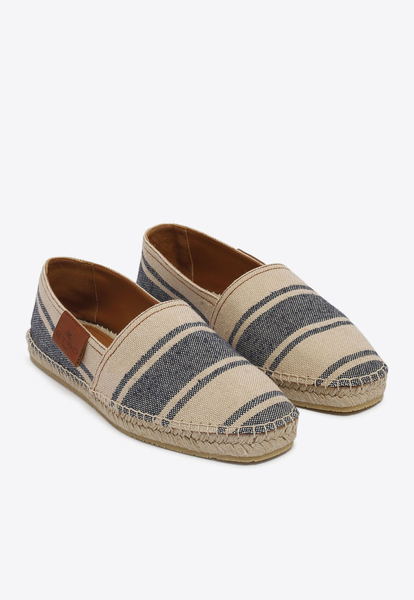 Etro Logo Label Striped Espadrilles in Linen Blend MS4G0002-AC230 B0065