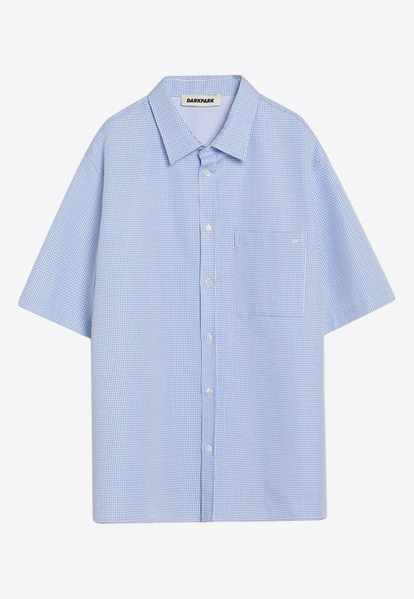 DARKPARK Checked Short-Sleeved Shirt Light Blue MSH04FAC89/Q_DARKP-5601