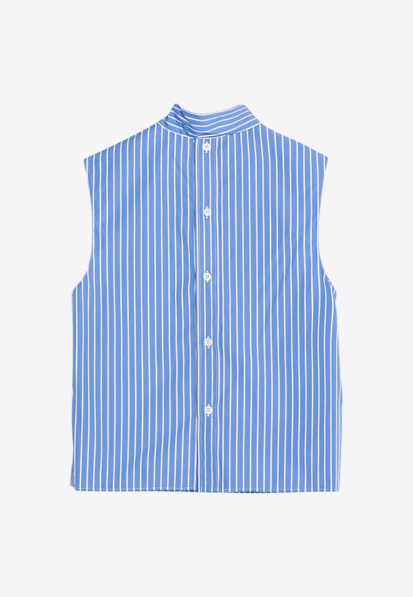 Miu Miu Sleeveless Striped Shirt Blue MT1806OOO15PI/P_MIU-F0013