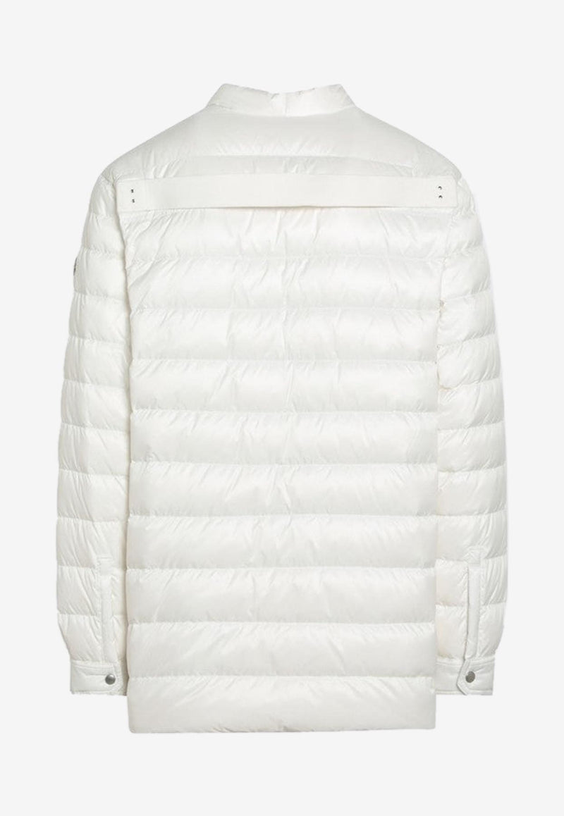 Moncler + Rick Owens Quilted Down V-neck Jacket White MU02D2F01M4426/P_RICKO-041