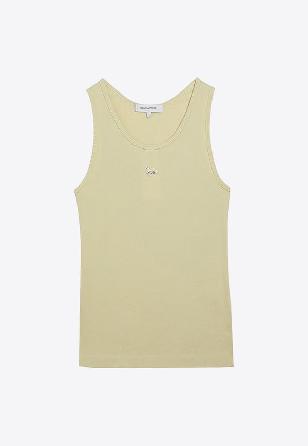 Maison Kitsuné Embroidered Ribbed Tank Top Yellow MW00121KJ0125/O_KIT-P712