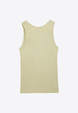 Maison Kitsuné Embroidered Ribbed Tank Top Yellow MW00121KJ0125/O_KIT-P712