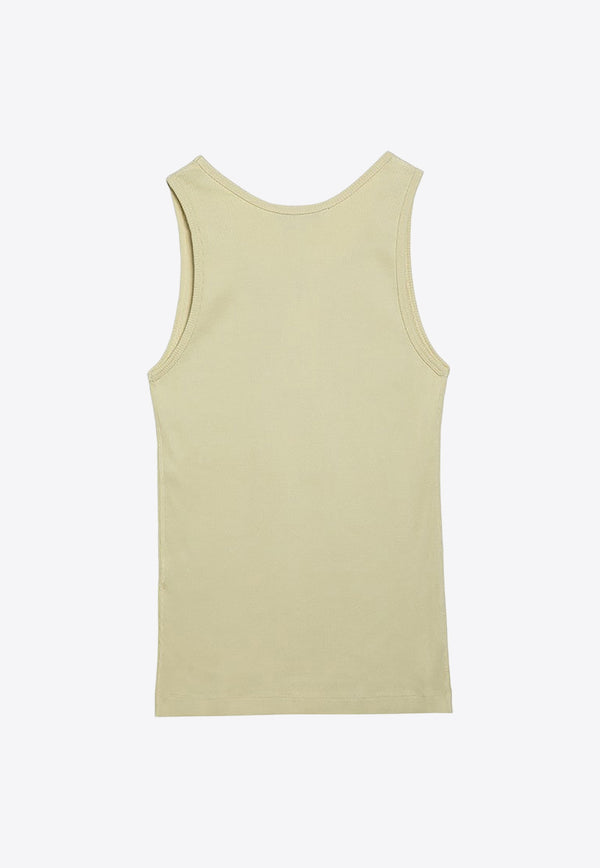 Maison Kitsuné Embroidered Ribbed Tank Top Yellow MW00121KJ0125/O_KIT-P712