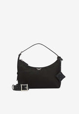 MCM Small Aren Nylon Shoulder Bag Black MWHFSTA09BLACK