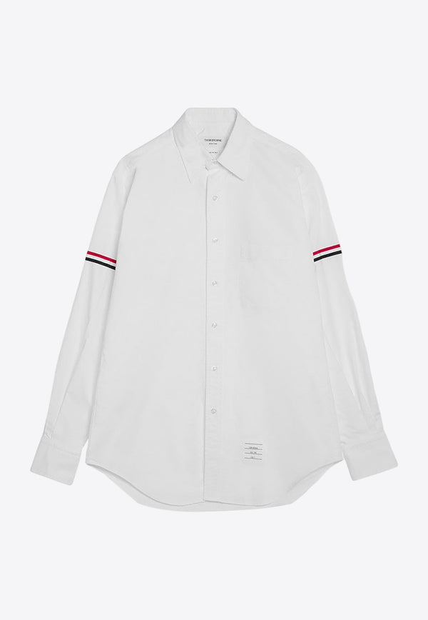 Thom Browne Oxford Grosgrain Long-Sleeved Shirt White MWL150EF0313/P_THOMB-100